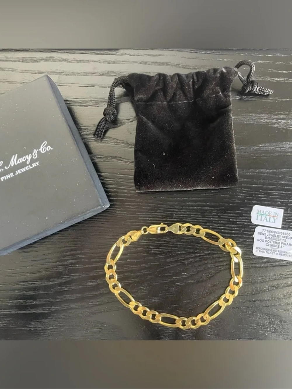 Macy’s Men’s Figaro Link Bracelet - 8.5 Inches - W/box and tags